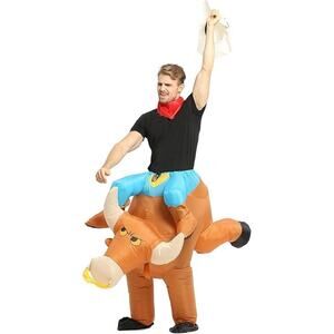 Inflatable Bull Riding Costume Rode Rider Cosplay Costume Bull Rider Blow Up